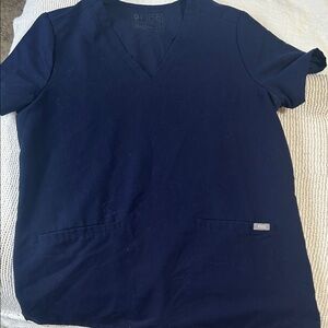 Figs Deep Blue V-Neck Scrub Top size Medium